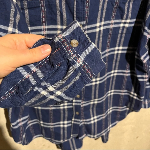 BDG Urban Outfitters Boyfriend Button Down Plaid Flannel Blue Oversized Size M - Picture 4 of 8